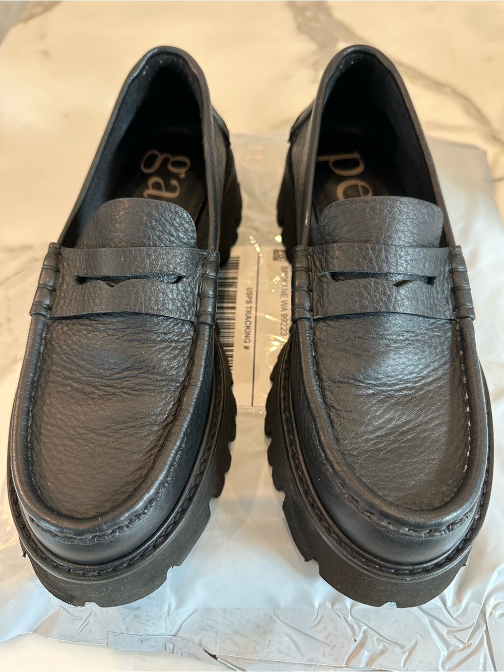 Pedro Garcia Black Leather Penny Loafers